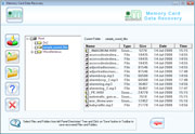 Memory card data recovery software screenshot