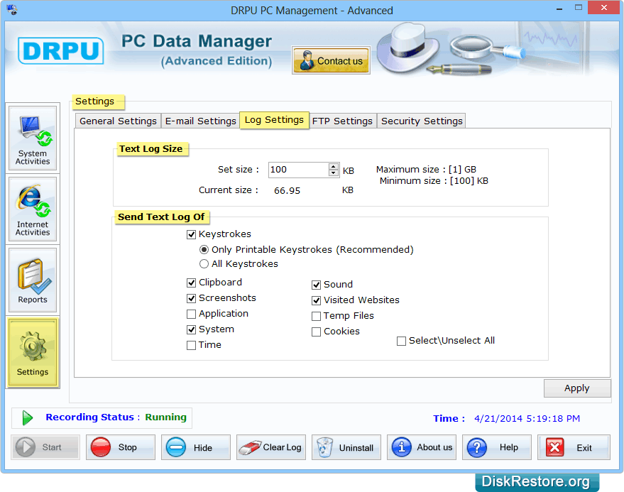 Log Settings