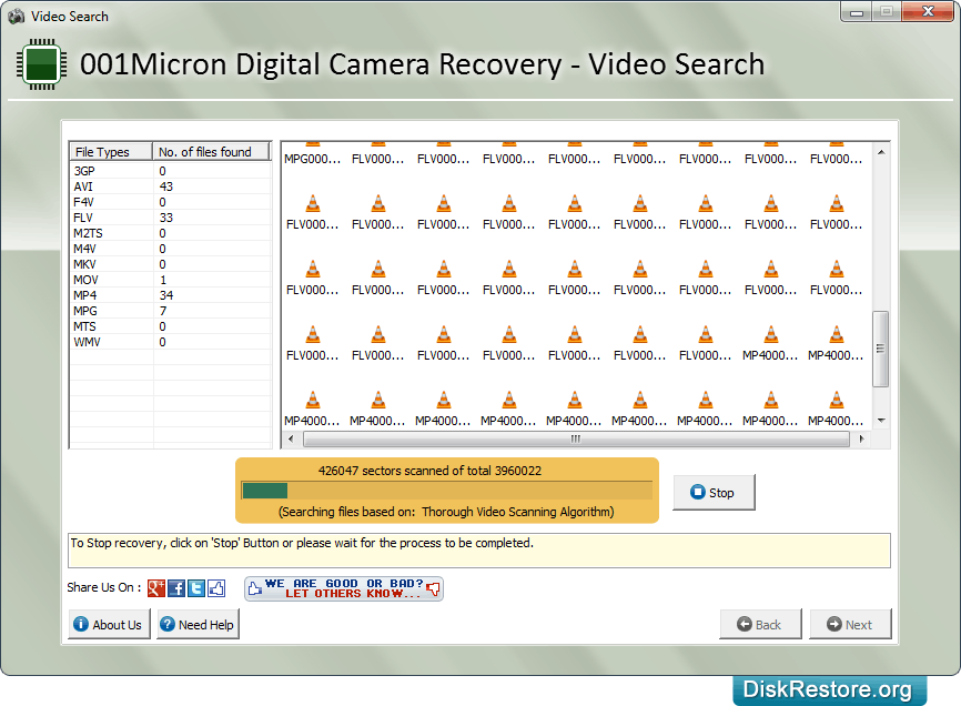 Files searching process