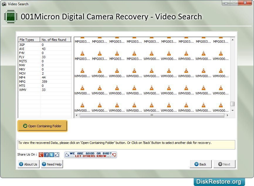 View recovered data