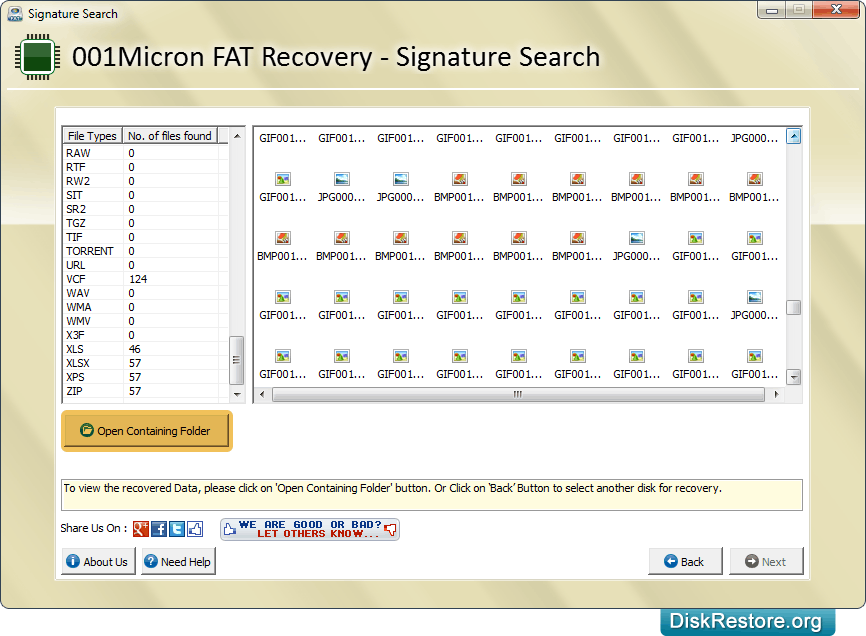 View recovered data