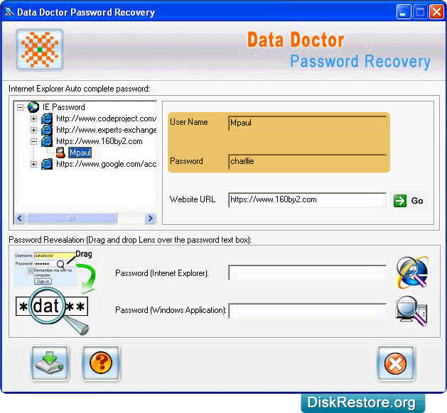 Internet explorer password recovery