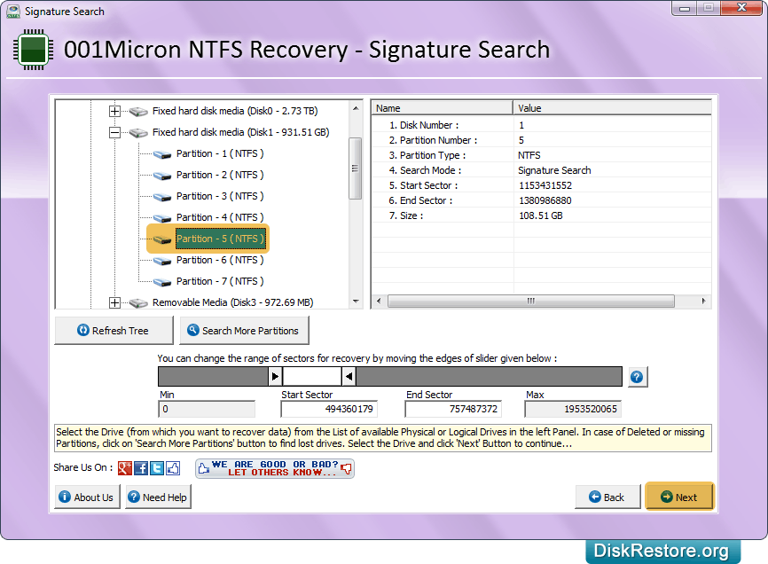 Select partition