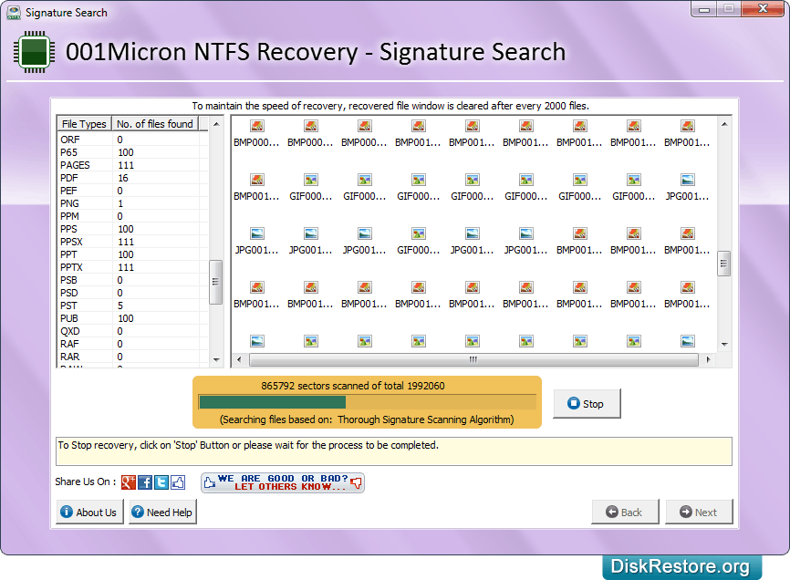 Data recovery process