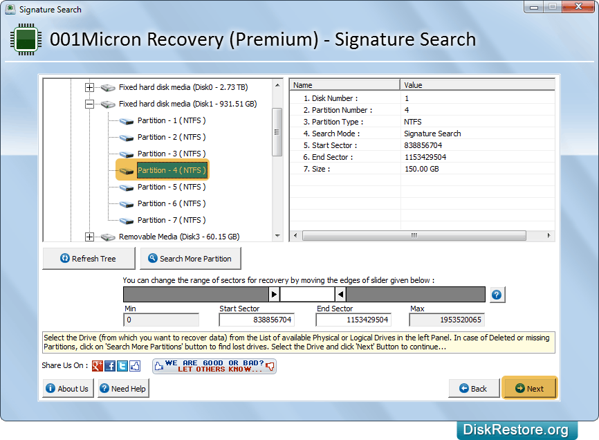 Select partition